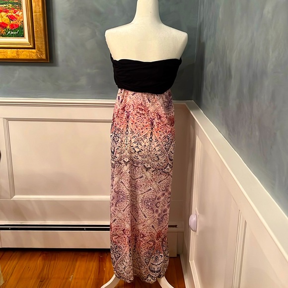Design Lab tube top gown with paisley pattern size medium. - Picture 2 of 7